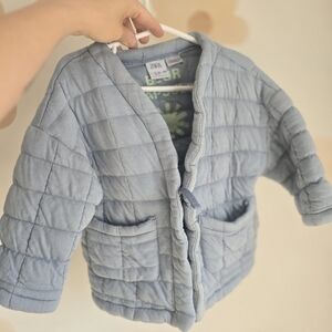 Zara Kids Light Blue Puffer Jacket